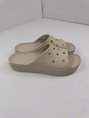 CROCS Neutral Cream Slip-On Comfort Slides